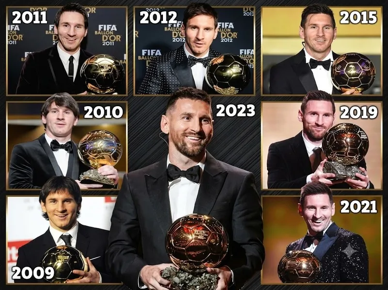 Messi sở hữu tám Quả bóng Vàng, trong đó có bốn danh hiệu FIFA Ballon d'Or.